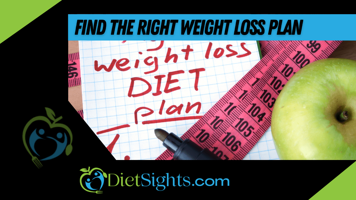 How To Find The Right Weight Loss Plan